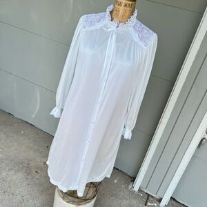 VTG Miss Elaine Sheer Mint Robe Romantic Soft Girl Burlesque